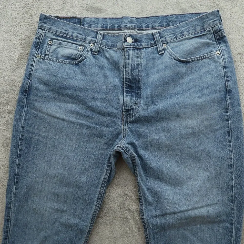 Levi's 514 Jeans Mens Size 38x30 Blue Straight Fit 100% Cotton Denim Stone Wash